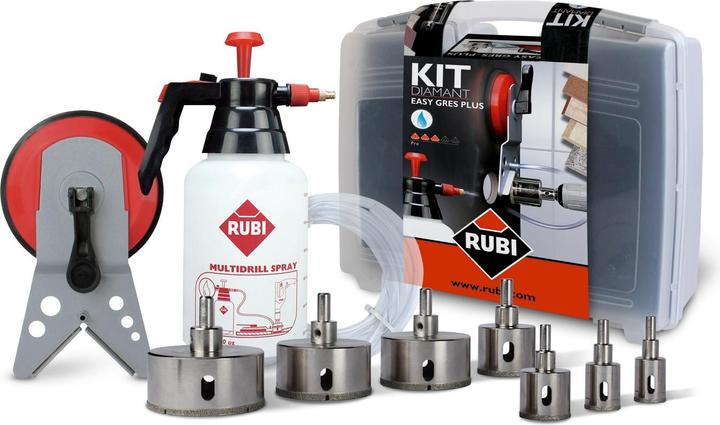 Produktbild Rubi SARA WET DRILL KIT 20 28 35 43 50 65 75 + GUIDE MULTIDRILL + HYDRAULICS (75 Millimeter)