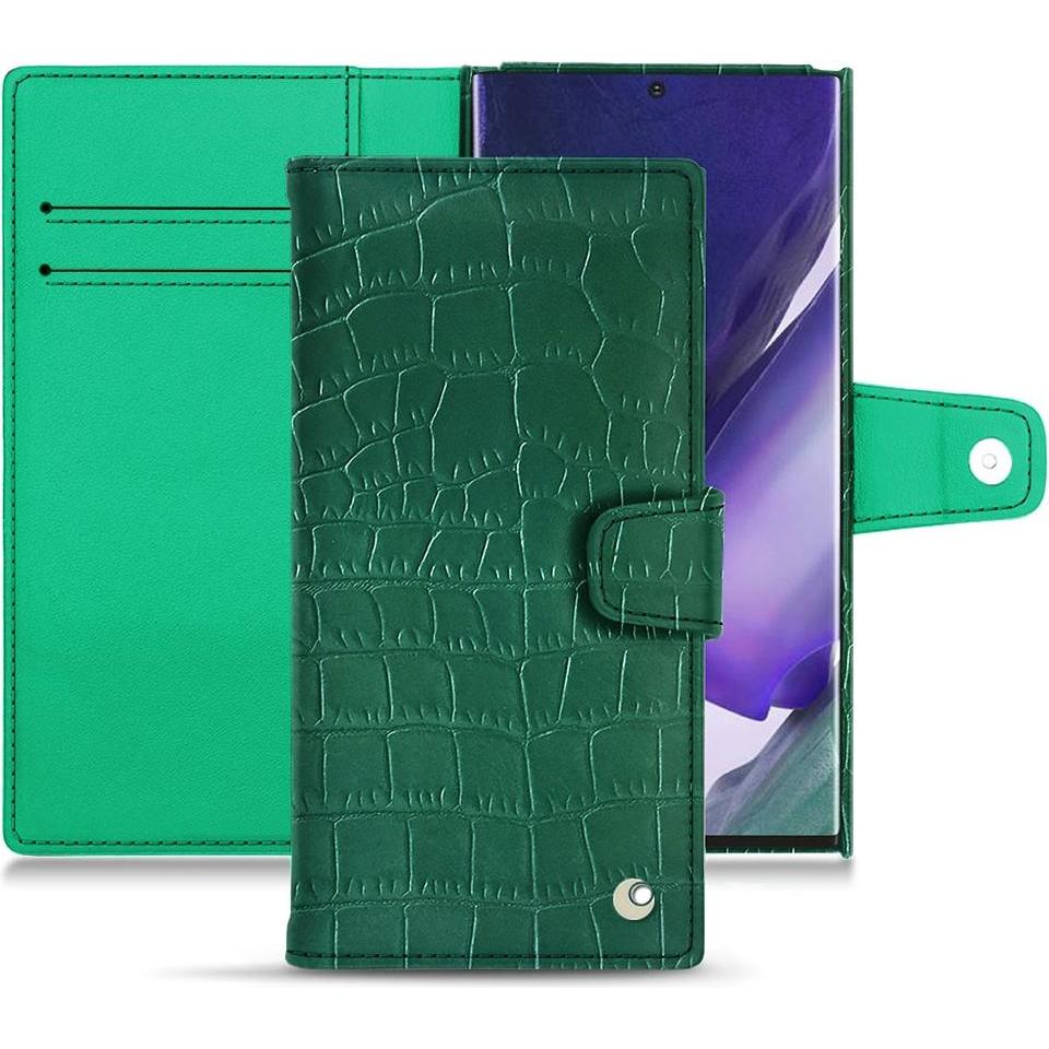 Noreve Lederschutzhülle Wallet (Samsung Galaxy Note 20 Ultra), Smartphone Hülle, Grün