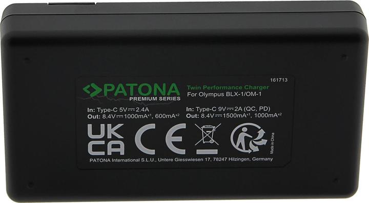 Actual product image Patona Premium Twin Charger Olympus BLX-1 (Camera battery charger)