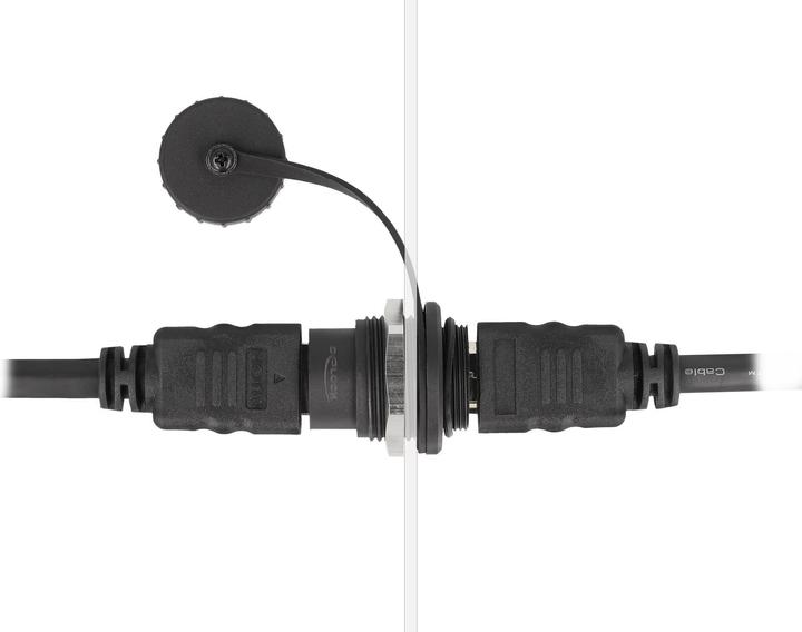 Image du produit Delock Prise HDMI-A encastrée avec bouchon IP67 étanche à la poussière et à l'eau (HDMI, 2.35 cm)
