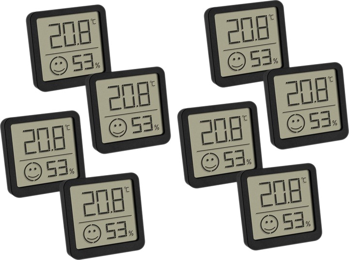 Produktbild TFA Digitales Thermo-Hygrometer 30.5053.01.02, 8 Stück, schwarz