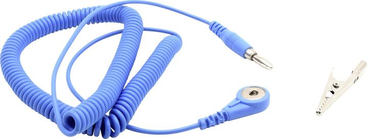 Quadrios ESD-Erdungskabel 3.60 m Druckknopf 4 mm, Stecker, Krokodilklemme (Statikschutz)