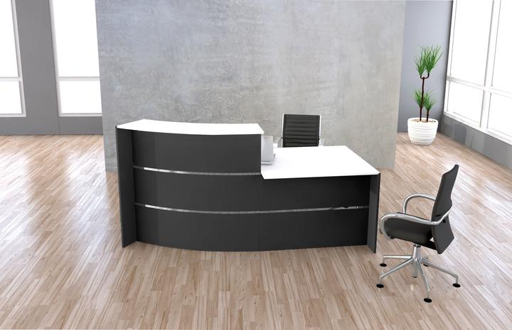 Produktbild Kerkmann BARI Empfangstheke anthrazit, weiss 231,0 x 122,5 x 112,0 cm (231 x 122.50 x 112 cm)