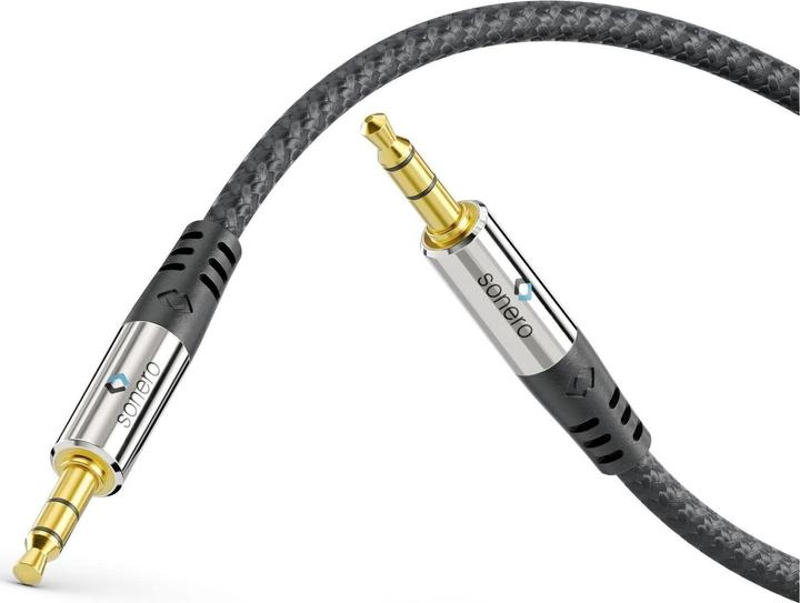 Actual product image Sonero Audio cable 3.5 mm jack with nylon jacket 2 m (2 m, 2.5mm jack cable)