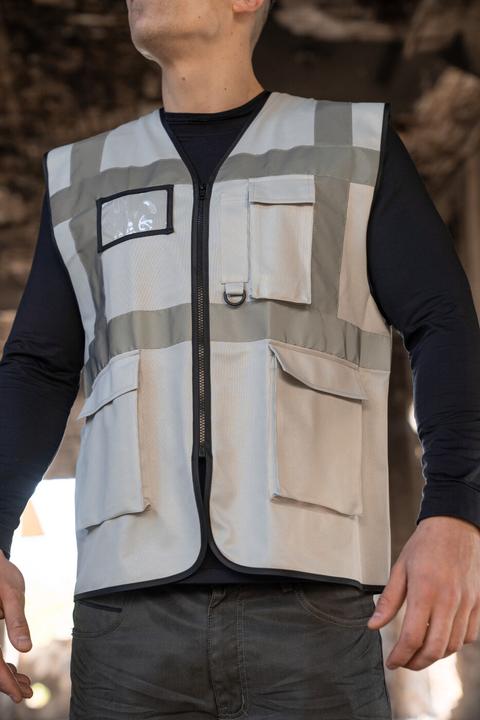 Actual product image Korntex Comfort Warnweste „Hamburg“ - Multifunktional - Aschgrau- XL (XL)