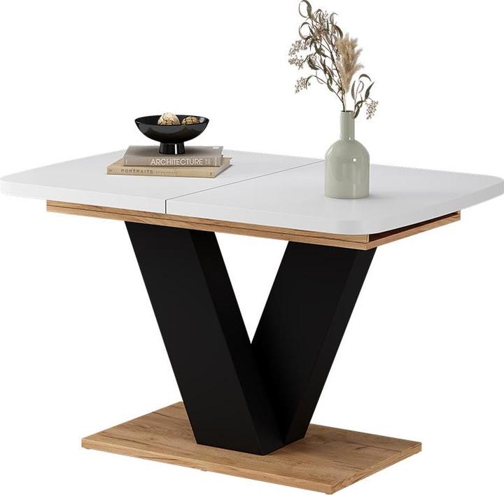 Produktbild Vicco Esstisch Fenaro, Weiss/Goldkraft Eiche/Goldkraft Eiche/Schwarz, 120 x 80 cm ausziehbar