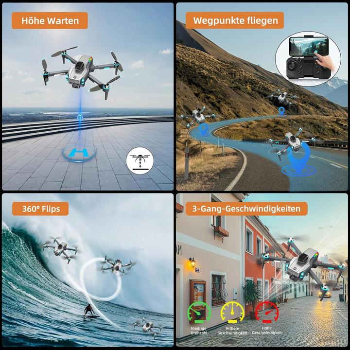 Image du produit Grutoly Mini-Drohne mit 4K-Kamera und GPS (20 min)