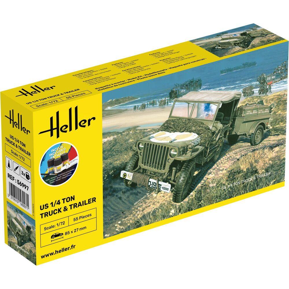 Heller STARTER KIT US 1/4 Ton Truck & Trailer