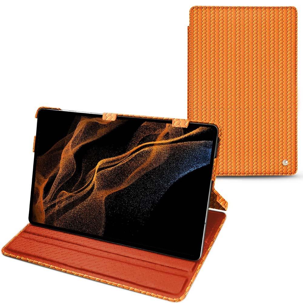 Noreve Lederschutzhülle horizontal (Galaxy Tab S8+), Tablet Hülle, Orange