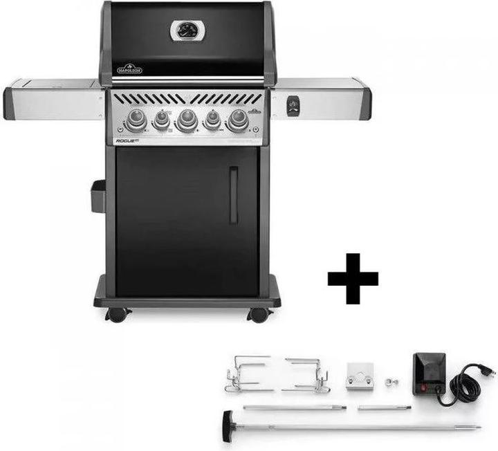 Produktbild Napoleon Rogue SE 425 RSIB schwarz inkl. Drehspiess - NEU(mit Gusseisen Grillrost) (20.45 kW)