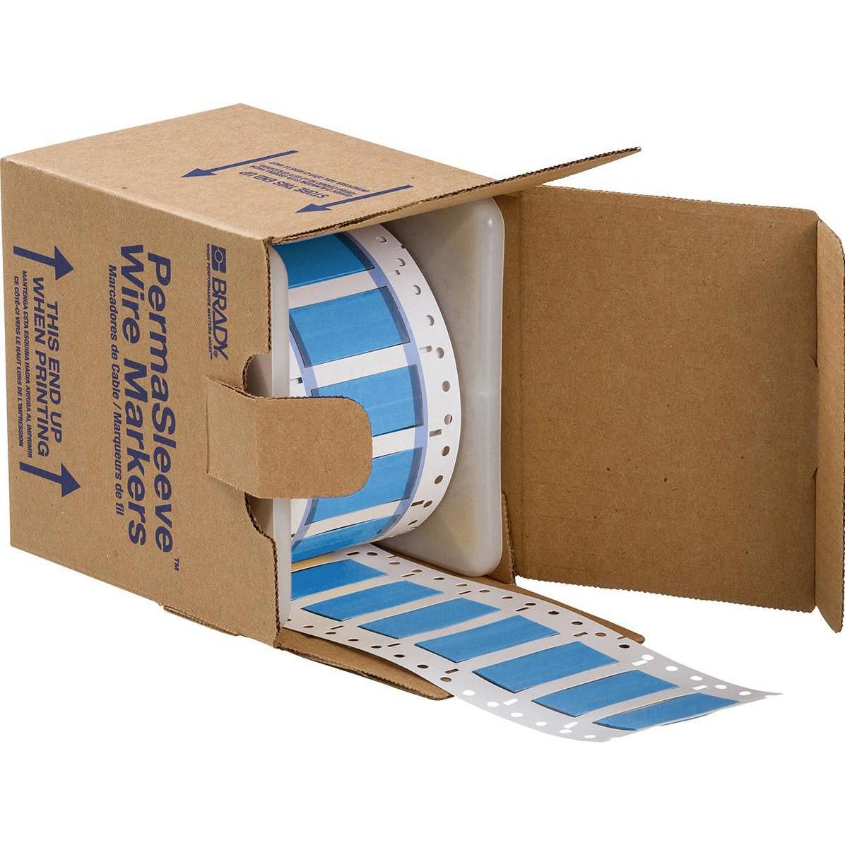 Brady, Etiketten, 3PS-500-2-BL-S, B-342, Permasleeve, wärmeschrumpfd. Polyolefin, Blau, 50,8 x 21,62mm, für Ka