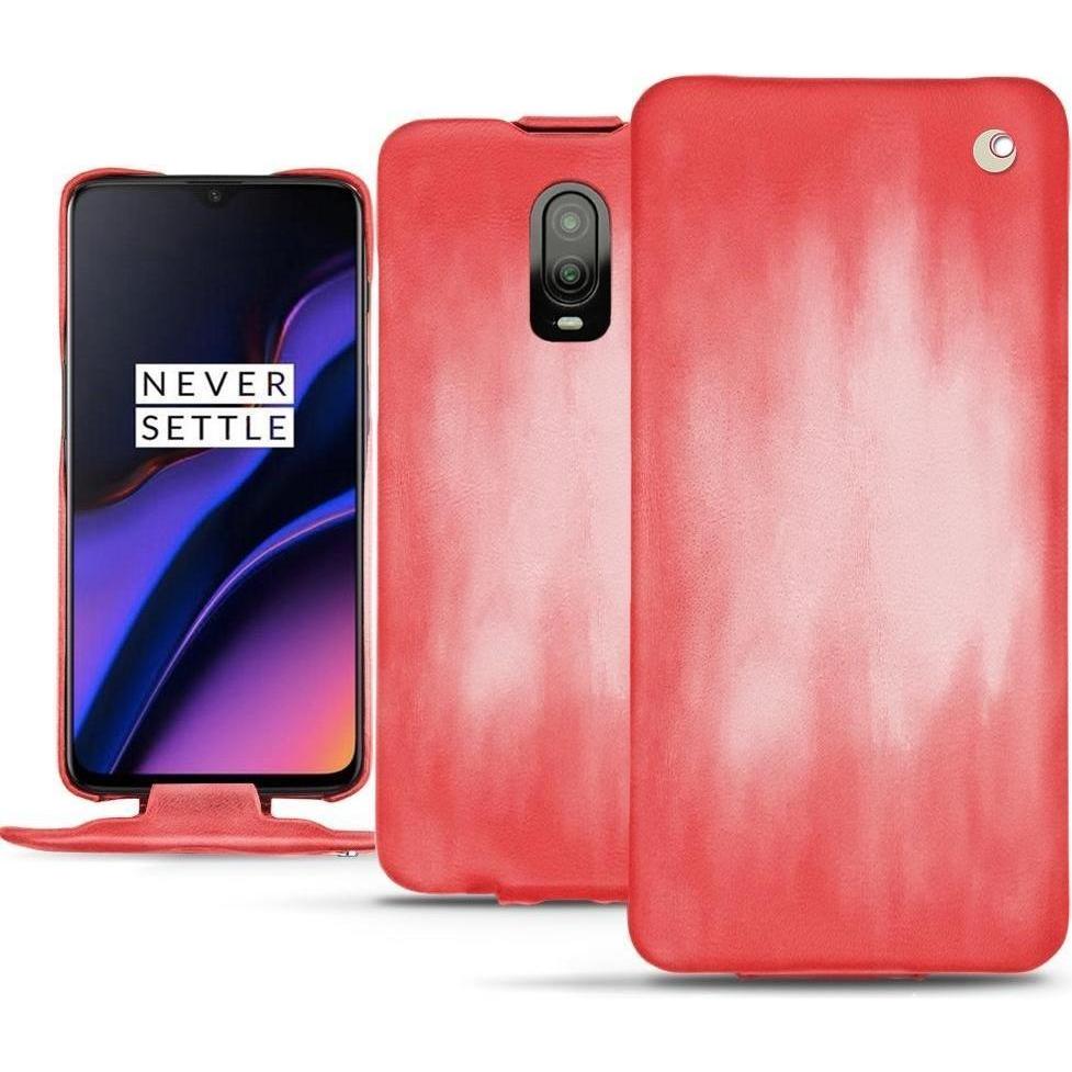 Noreve Lederschutzhülle vertikal (OnePlus 6T), Smartphone Hülle, Rosa
