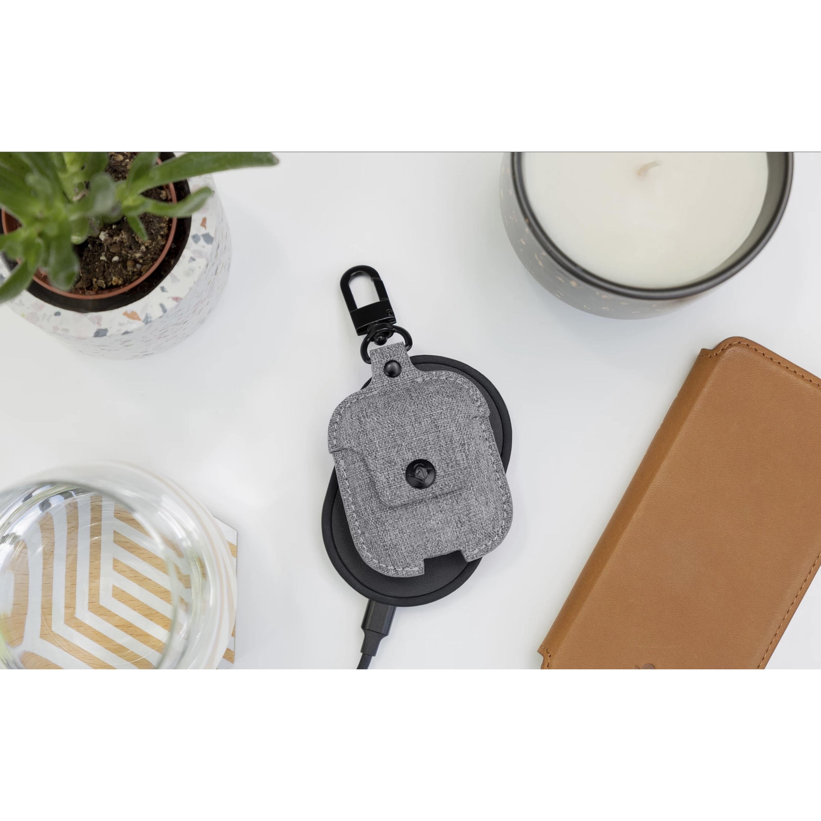 Thumbnail - TwelveSouth AirSnap Stofftasche für AirPods Fog (Kopfhörer Tasche), Kopfhörertasche + Schutzhülle, Grau