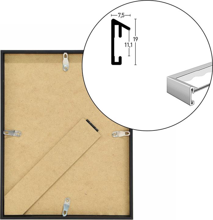 Actual product image Nielsen Frame Pixel aluminum 13x18cm white glossy (13 x 18 cm)