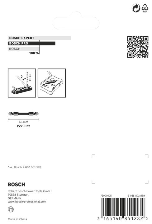 Produktbild Bosch Professional Zubehör PRO Impact Schrauberbit mit Doppelklingen und Pick and Click-Einsätzen, PZ2, 65 mm, 8-tlg. (Schraubschlitz, Sechskant (hexagonal))