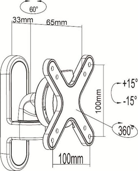 Actual product image PureMounts Pm-Style-23a (Wall, 23", 35 kg)