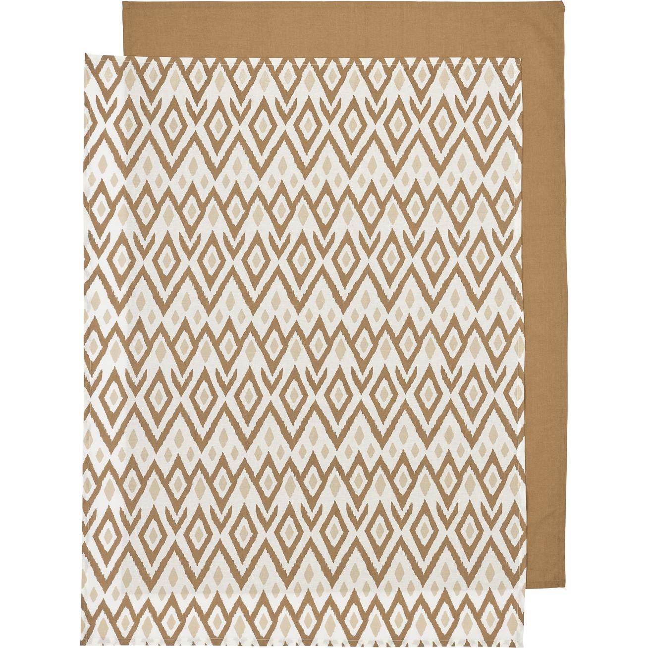 Meyco, Babyduvet, Bettlaken 2-pack Ikat sand/uni toffee