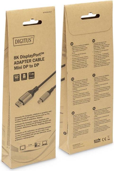 Produktbild Digitus Mini DisplayPort — DisplayPort (1 m, DisplayPort, 1.4)