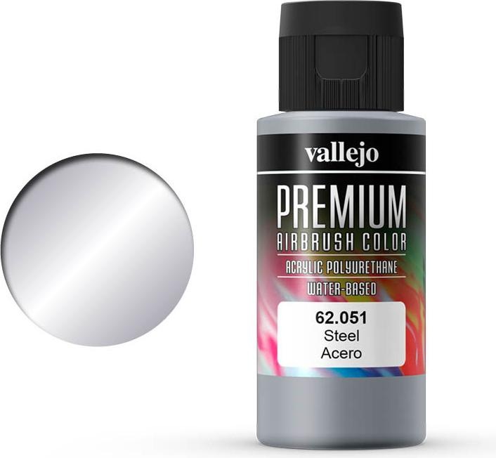 Productafbeelding Vallejo Premium Airbrush kleuren (Staal, 60 ml)