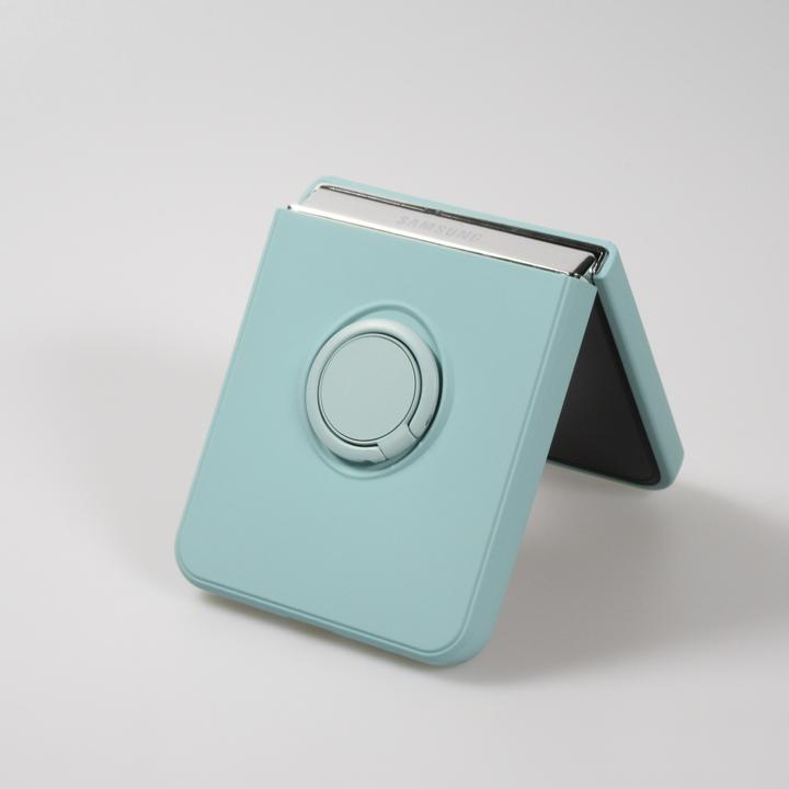 Produktbild PhoneLook Hülle Soft Touch mit Ring Türkis (Samsung Galaxy Z Flip5)