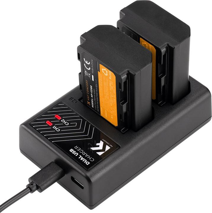 Produktbild K&F Concept FZ100 2280mAh Digital Camera Dual Battery with LED Dual Channel Charger, for Sony Camera (Kamera Akku)