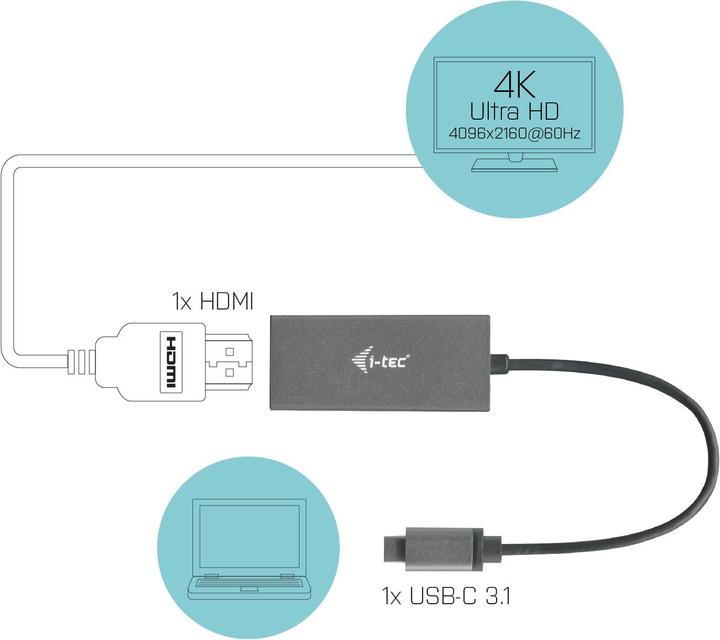 Produktbild i-tec USB C to HDMI 4K 60Hz Adapter (HDMI, 2.80 cm)