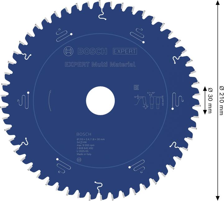 Immagine prodotto Bosch Professional Zubehör Lama circolare Expert per Multi Material, 210 x 30 x 2,4 mm, 54