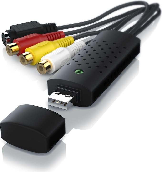 CSL USB Audio Video Grabber, Video Audio Wandler, VHS, Videoadapter zur Nachbearbeitung, für Windows 11 (USB 2.0, analoges Fernsehsignal)