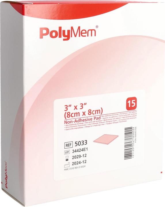Actual product image PolyMem Non Adhesive Dressing 8x8cm 15 (15 x)