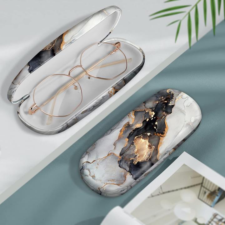 Produktbild Only-Bags.Store Tragbares Hartschalen-Brillenetui mit Brillenputztuch - Etui für Brillen und Sonnenbrillen