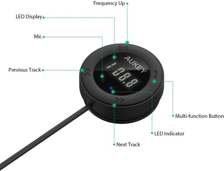 Image du produit Aukey BT-F4 Émetteur-récepteur FM sans fil