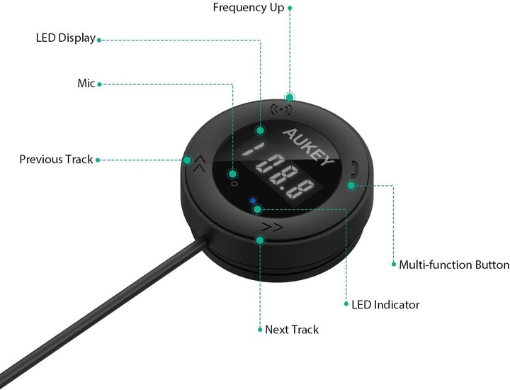 Produktbild Aukey BT-F4 Wireless FM Transmitter and Receiver