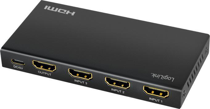 Image du produit LogiLink HDMI-Switch, 3x1-Port, 4K/60 Hz, HDCP, HDR, CEC, RC