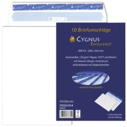 Actual product image Elepa Envelope CYGNUS EXCELLENCE®, DIN long, white, with internal design print, 100 pcs, without window (DL, 100 x)