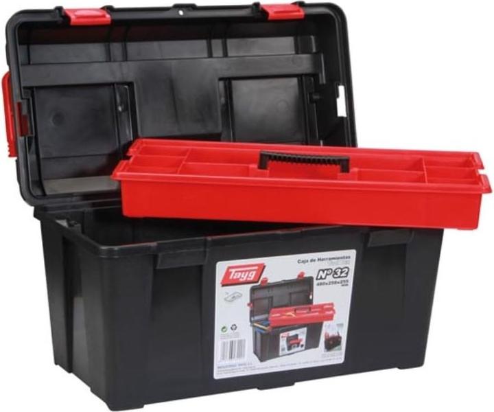 Image du produit Velleman - Coffre à Outils - 480 x 258 x 255 mm - avec Plateau Amovible (1 pièces)