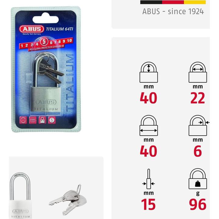 Actual product image Abus Padlock 64TI / 40 HB 40