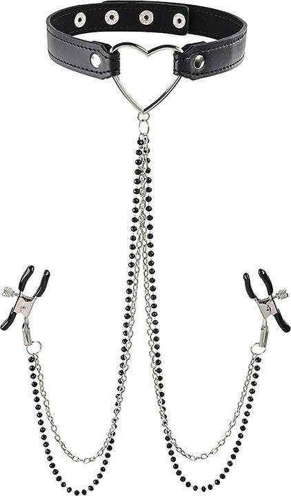 Produktbild Sex & Mischief S&M - Amor Collar with Nipple Jewelry