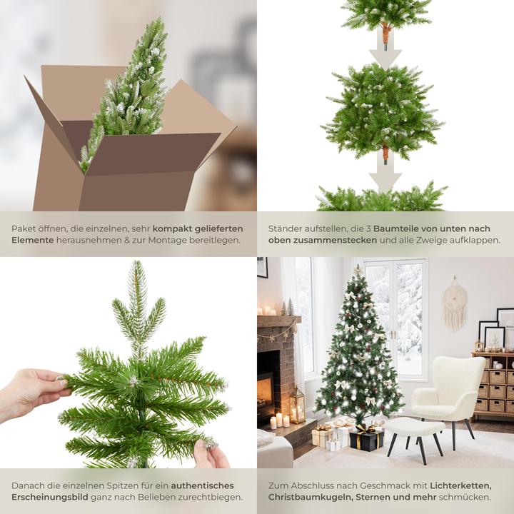Actual product image tectake Künstlicher Weihnachtsbaum Blitzen, 180 cm, Spritzgussnadeln (180 cm)