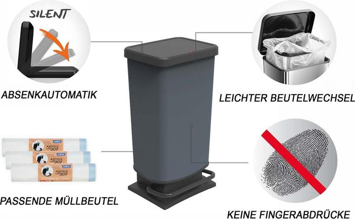 Image du produit Rotho Poubelle à pédale 40 l PASO (40 l)