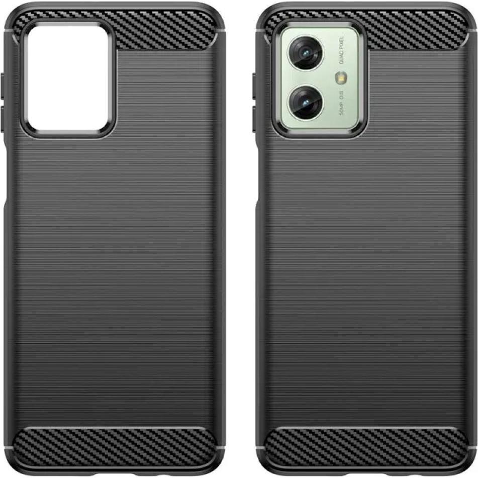 Thumbnail - Screenguard Motorola Moto G54 5G Hülle Carbon Brushed Soft TPU (Motorola Moto G54), Smartphone Hülle, Schwarz