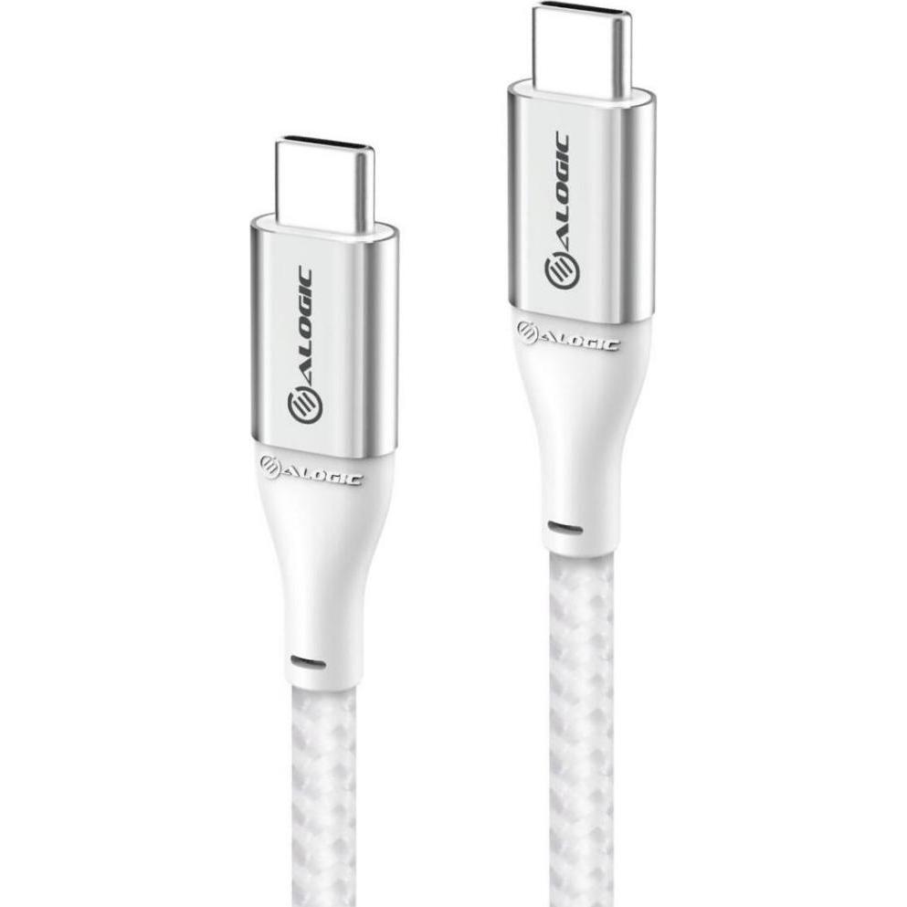 Alogic Ultra USB-C to USB-C cable 5A/480Mbps - Silver (Length: 30 cm) (0.30 m, USB 2.0), USB Kabel
