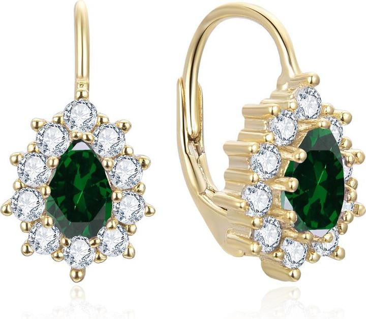 Image du produit Beneto NÅ"uvelle de pozlacené se zelení½mi zirkony AGUC3298GR-GOLD