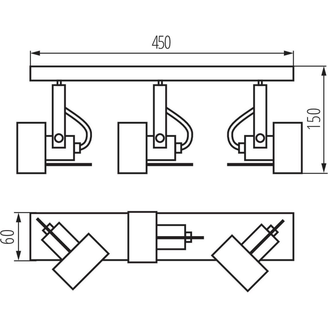 Thumbnail - Kanlux, Wandleuchte + Deckenleuchte, Deckenleuchte Wand- und Deckenleuchte Strahler 3xGU10 10W SONDA 34924 Schwarz, Meta...