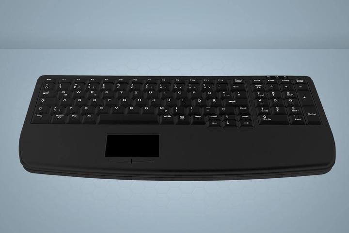 Actual product image Active Key Industry 4.0 Notebook Style Ultraflat Touchpad Keyboard with NumPad PS2 Black (DE)