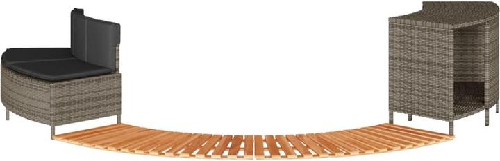 Immagine prodotto VidaXL Bordo della vasca idromassaggio Bordo della piscina Rivestimento della piscina Poli rattan grigio