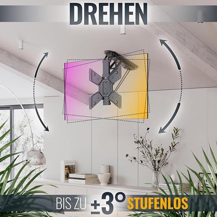 Produktbild Ricoo Elektrisch inklapbarer Plafondhalter für Fernseher bis 30 kg mit VESA 400x400 mm (Decke, 55", 30 kg)