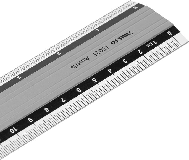 Productafbeelding Aristo Aluminium Liniaal, 20 cm, Rubberen Oppervlak (20 cm)