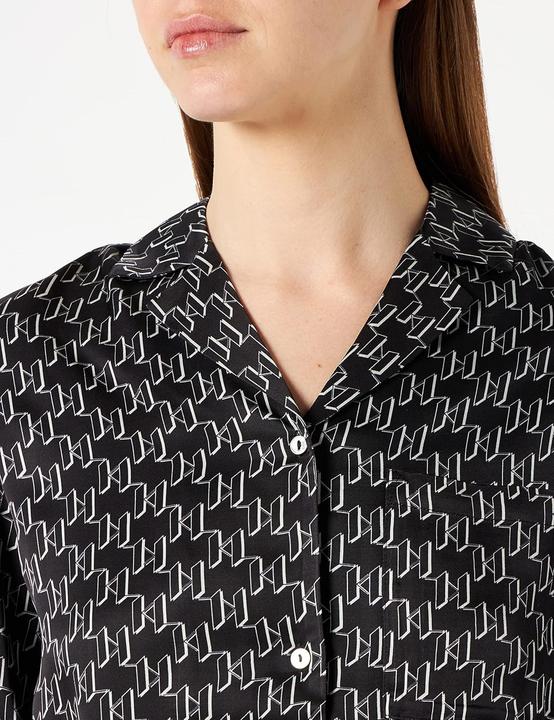 Produktbild Karl Lagerfeld Monogram Pyjamaset mit Knopfverschluss und elastischem Bund (XS)