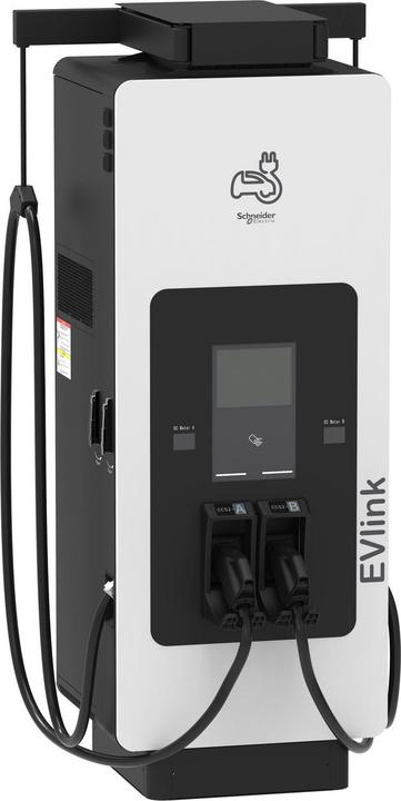 Produktbild Schneider Pro DC Ladestation 150kW, 2xCCS2 3,6m, 4G, ISO15118, IK10, IP55, C4, Display EVD1S150TBB (150 kW)