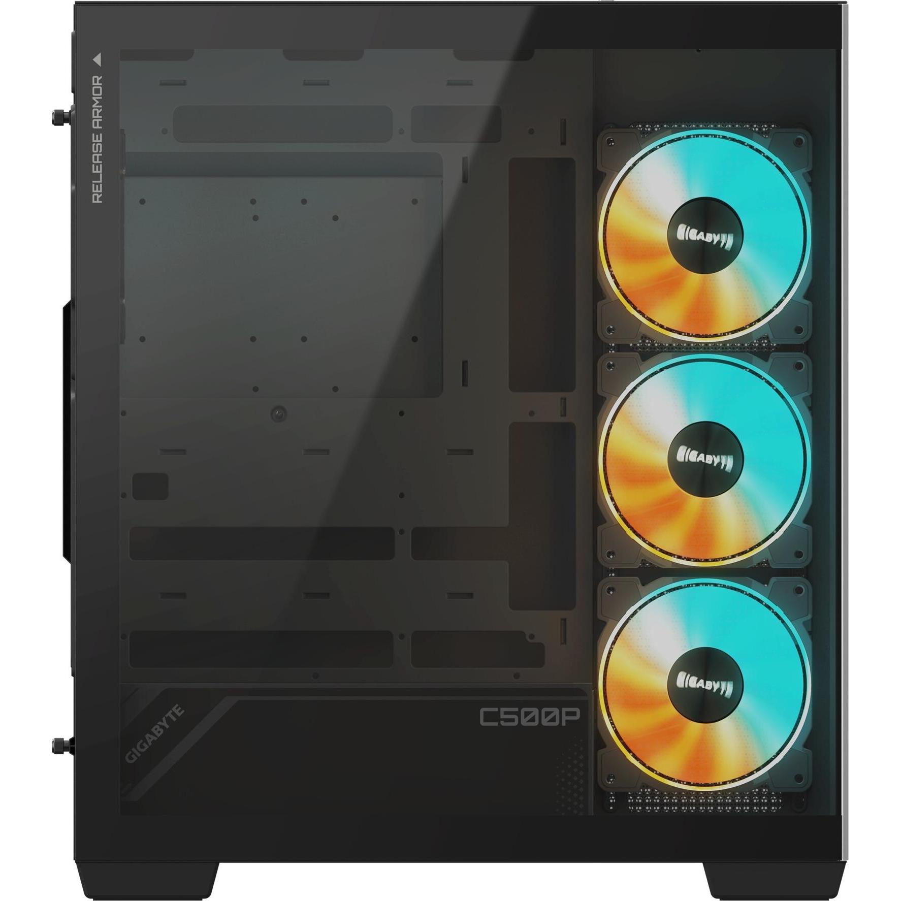 Gigabyte Case GB-C500P ST MidiTower Case product features Transparent panel ATX MicroATX MiniITX Col